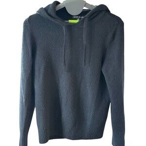 Love Ellie Sweater Womens Size M Black Hooded Pullover Long Sleeve